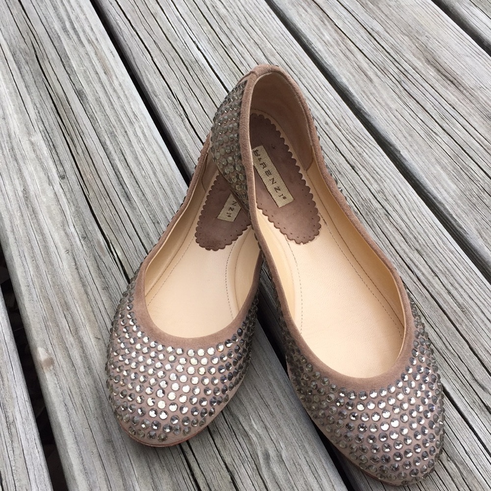 R & Renzi Swarovski Crystals flats Italy Size 36
